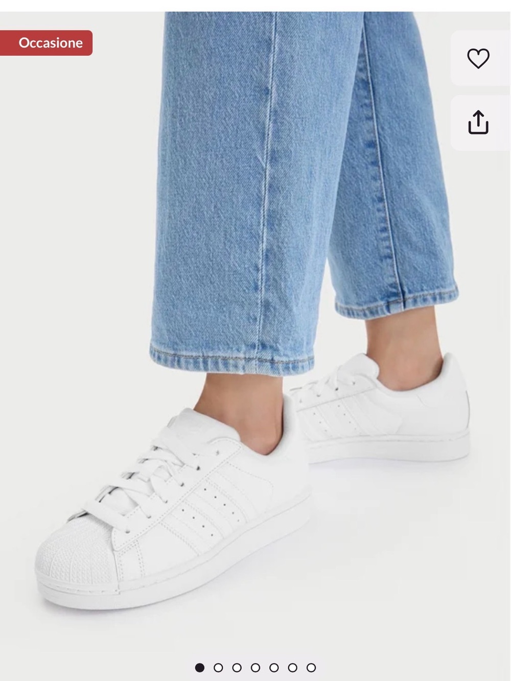 adidas superstar Women’s White Leather Shell-Toe Sneakers